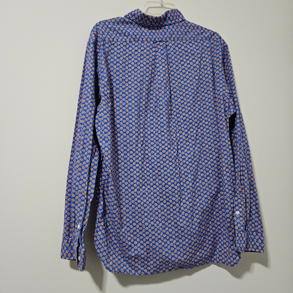 Ralph Lauren Mens XL Blue Orange Floral Geometric Button Down Shirt Long Sleeve - Picture 4 of 4